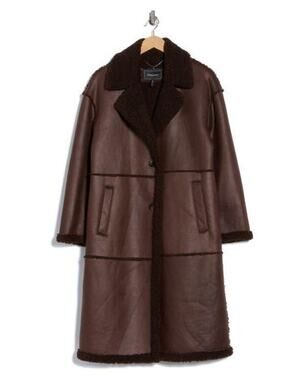BCBGeneration Faux Shearling Lined Retro Coat Size XL